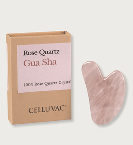 Facial Kit Premium - With Rose Quartz Crystal Roller and Gua Sha - 100% Rose Quartz Crystal
