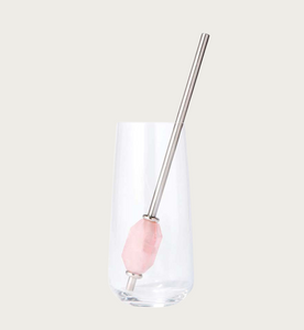 rose quartz straw