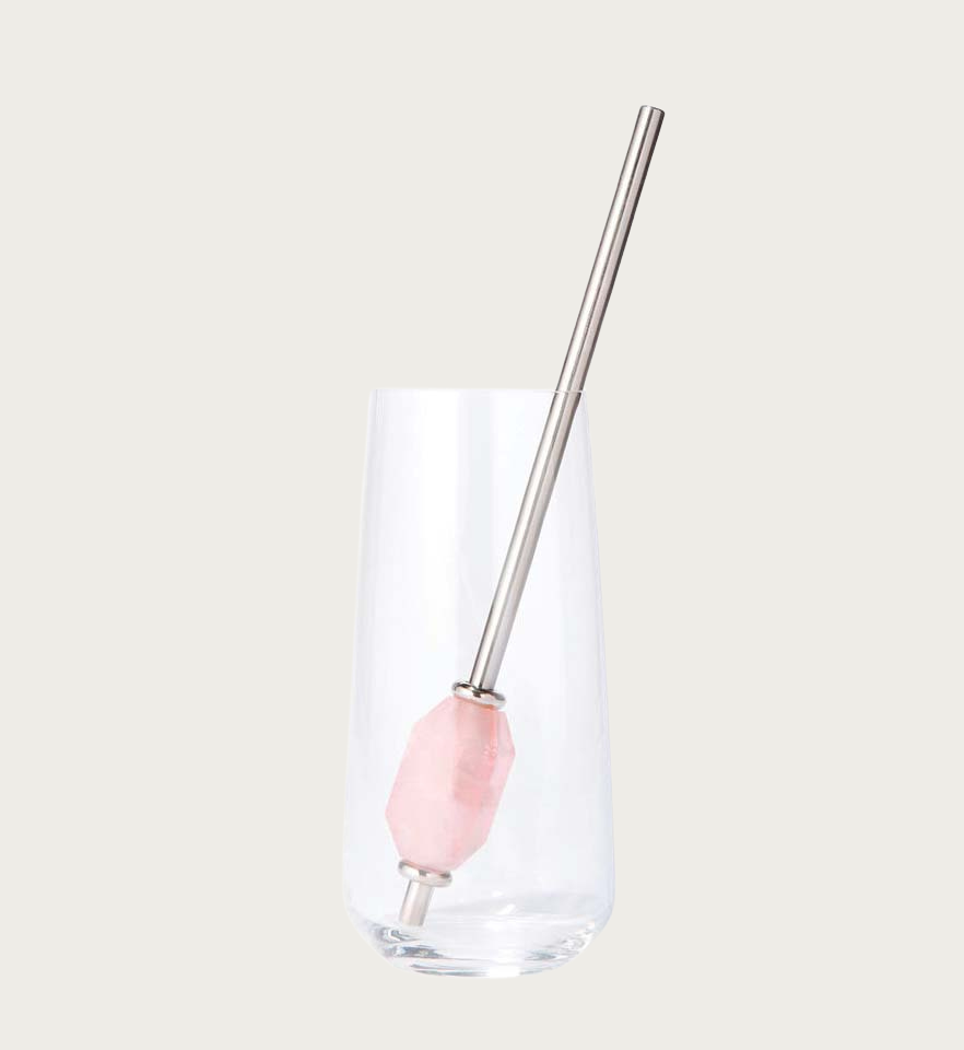 rose quartz straw