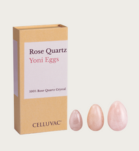 Load image into Gallery viewer, celluvac rose quartz yoni eggs
