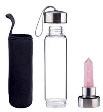 Load image into Gallery viewer, Celluvac Rose Quartz Crystal Infused Water Bottle
