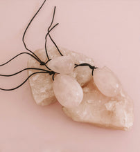 Load image into Gallery viewer, celluvac rose quartz yoni eggs with strings

